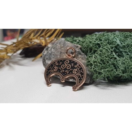 Lunula z symbolem - Wisiorek Brąz