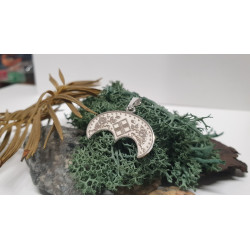 Lunula z symbolem Mokosz - Wisiorek Srebro