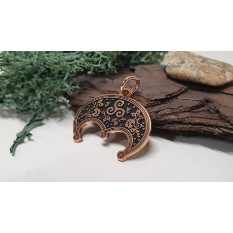 Lunula z symbolem - Wisiorek Brąz