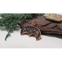 Lunula z symbolem - Wisiorek Brąz
