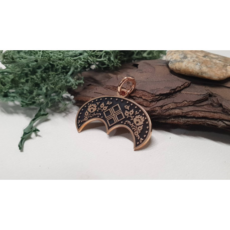 Lunula z symbolem - Wisiorek Brąz