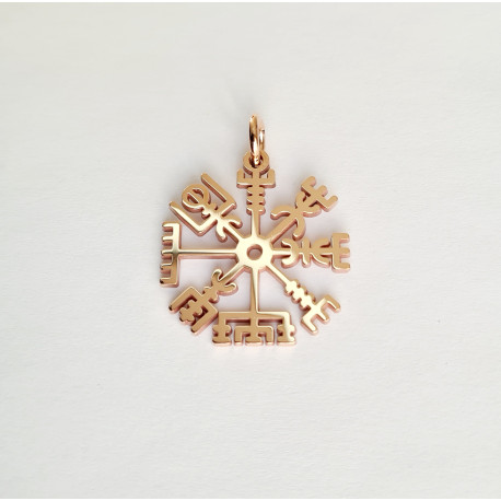 Zawieszka z brązu Kompas Wikingów VEGVISIR - Slavieszki.pl