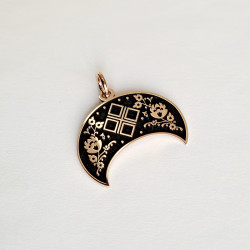Lunula z symbolem - Wisiorek Brąz