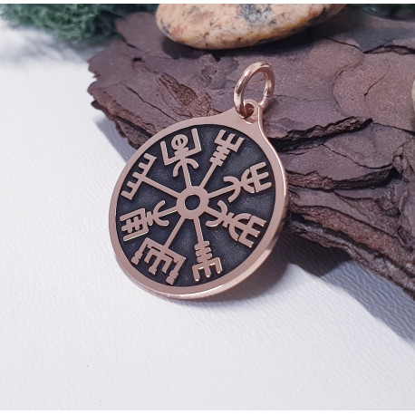 Zawieszka pełna Kompas Wikingów VEGVISIR z brązu - Slavieszki.pl